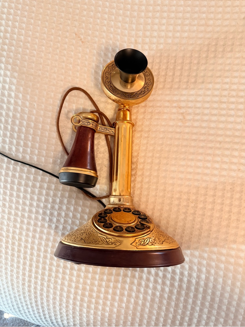 Franklin Mint Black and Gold Commemorative Telephone Plaque